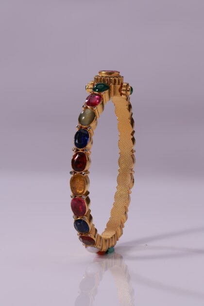 Traditional Navaratna Gold Bangle