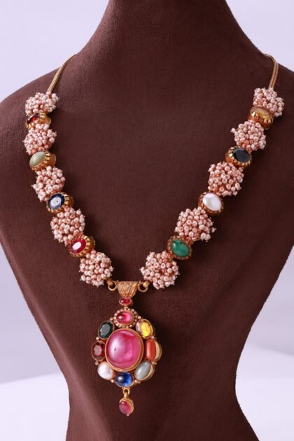 Pearl Navaratna Gold Mala